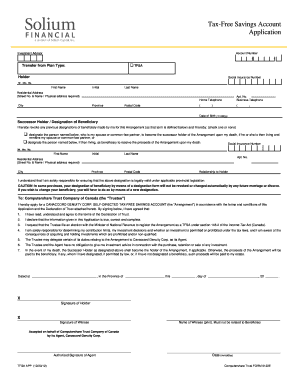 Tax-Free Savings Account Application