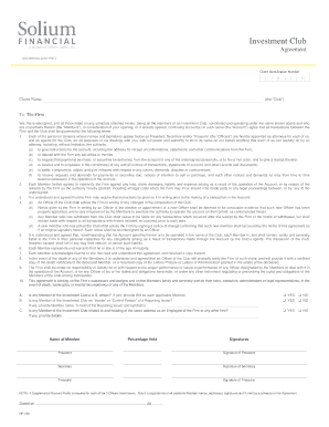 Investment Club Agreement