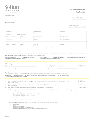 Supplemental Account Profile Form