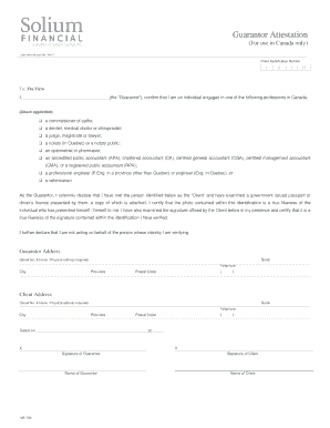 Guarantor Attestation Form