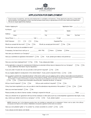 Application for Employment