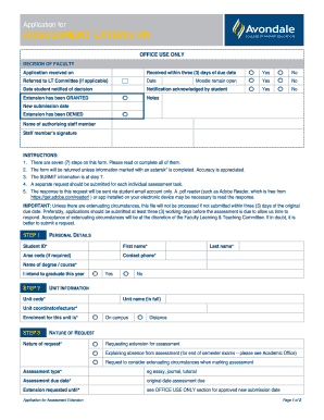 Application for Assessment Extension