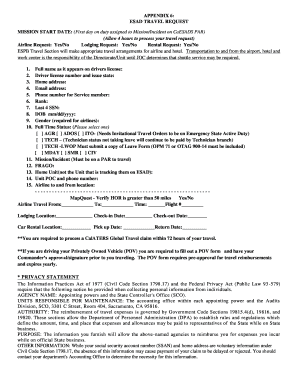 California State Travel Request Form
