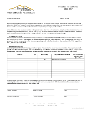 Household Size Verification Form