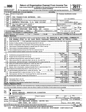 Form 990 Return of Organization Exempt From Income Tax