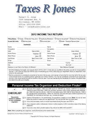 2012 US Federal Income Tax Return