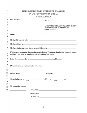 Affidavit for Appointment of Successor Guardian