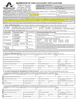 Membership and Account Application