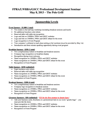 Minutes of meeting sample - FPRALWRBAGSCC Professional Development Seminar May 8 - lwrba