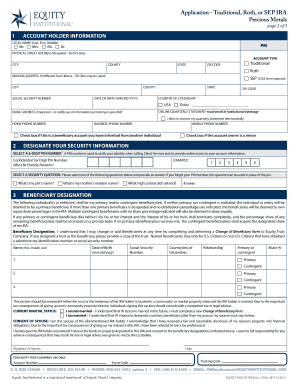 Traditional, Roth, or SEP IRA Application