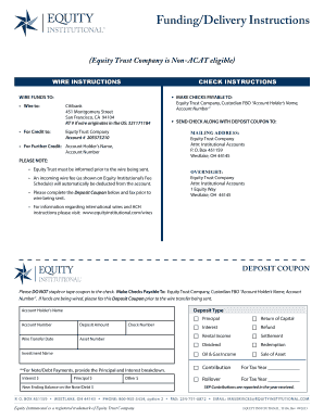 Equity Trust Company Wire and Check Instructions