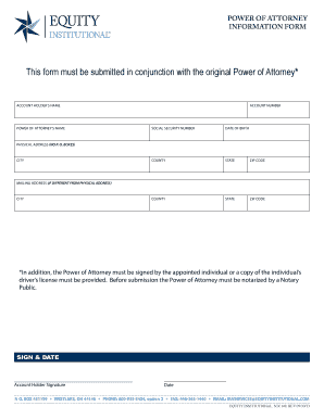 Power of Attorney Information Form