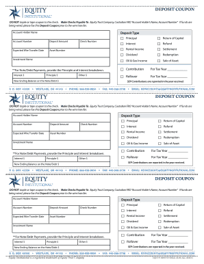 Deposit Coupon for Equity Trust Company