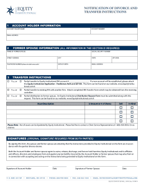Notification of Divorce and Transfer Instructions