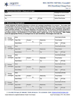 IRA Beneficiary Change Form