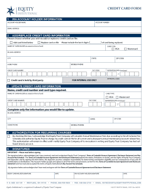 Equity Trust Credit Card Form