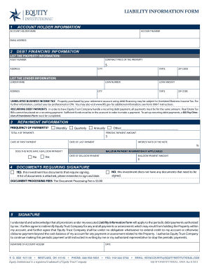 Liability Information Form
