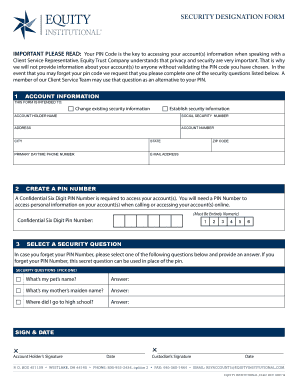 Security Designation Form
