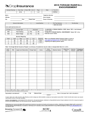 Forage Rainfall Insurance Endorsement Form