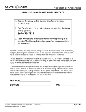 Needlestick and Sharps Injury Protocol