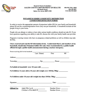 Potassium Iodide Consent Registration Form