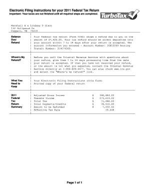2011 US Federal Tax Return Form 1040