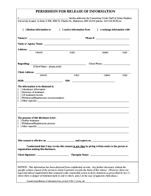 Permission for Release of Information