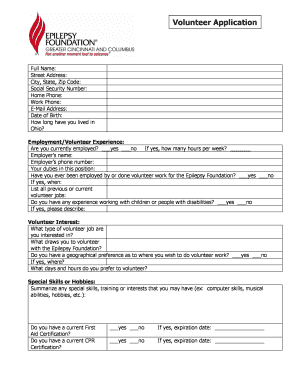 Volunteer Application