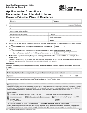NSW Land Tax Exemption Application
