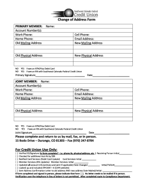 Change of Address Form
