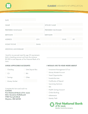 Classic Membership Application