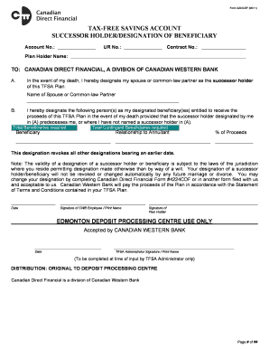 Tax-Free Savings Account Beneficiary Designation Form