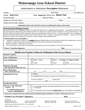 Authorization to Administer Prescription Medication