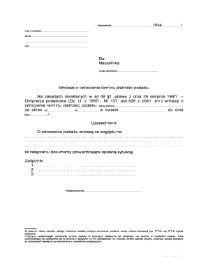 Tax Payment Deferral Application