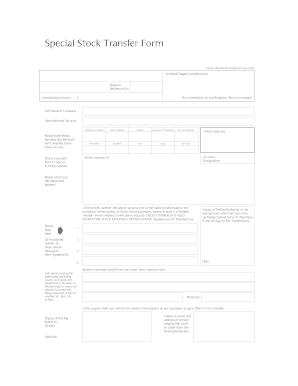 Special Stock Transfer Form Contract
