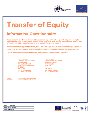 Transfer of Equity Information Questionnaire