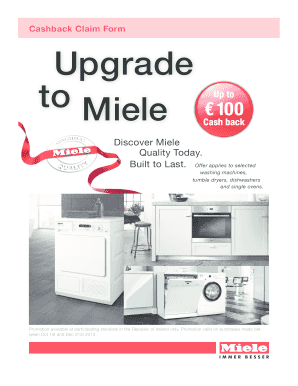 Miele Cashback Claim Form