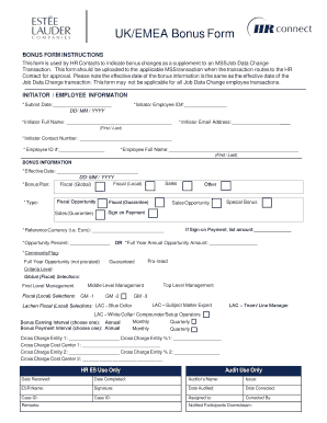 UK/EMEA Bonus Form