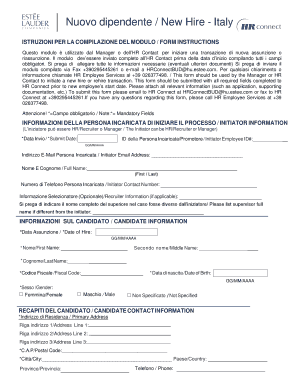 New Hire Form - Italy