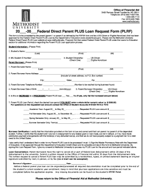 Federal Direct Parent PLUS Loan Request Form