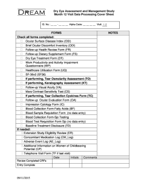 Dry Eye Assessment and Management Study Forms