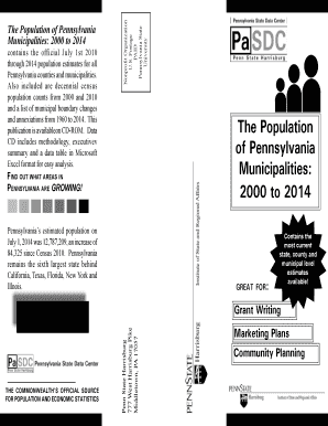 Population of Pennsylvania Municipalities Report