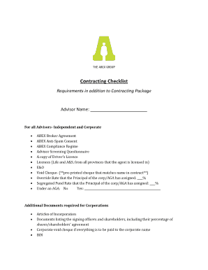Advisor Screening Questionnaire