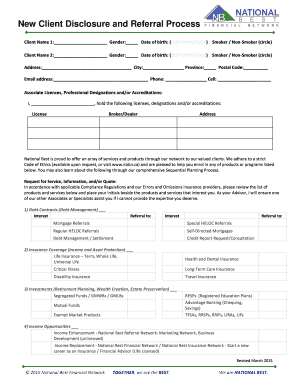 New Client Disclosure and Referral Process