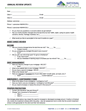 Annual Review Update Form