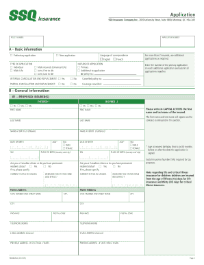 SSQ Insurance Application Form