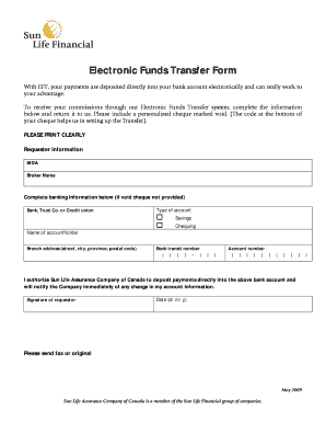 Electronic Funds Transfer Form