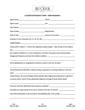 Term Insurance Illustration Request Form