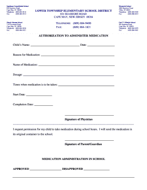 Authorization to Administer Medication