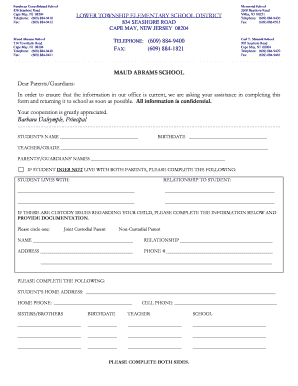 Student Information Update Form